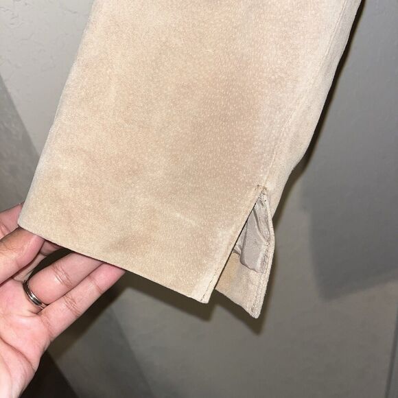 NWT Bernardo P/S Genuine Suede Leather Jacket Womens tan Lined Button Up Western - Picture 5 of 16